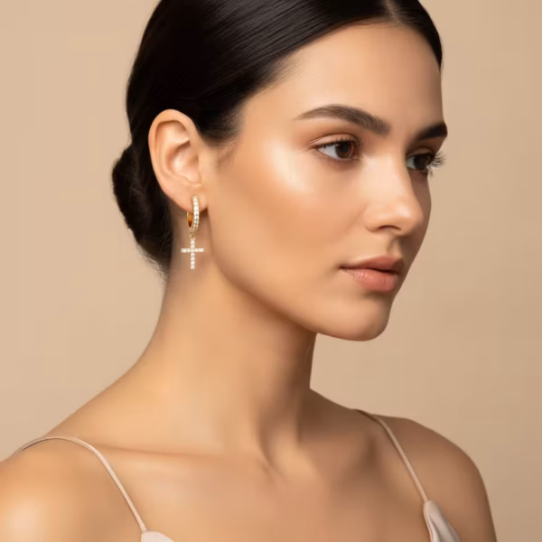 Cross Hoop Earrings