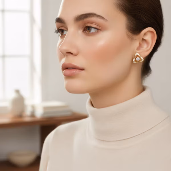 Round Stud Earrings