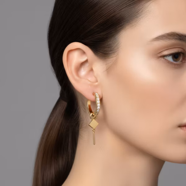 Drop Huggie Earrings