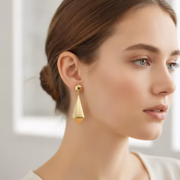Hexagon Drop Earrings