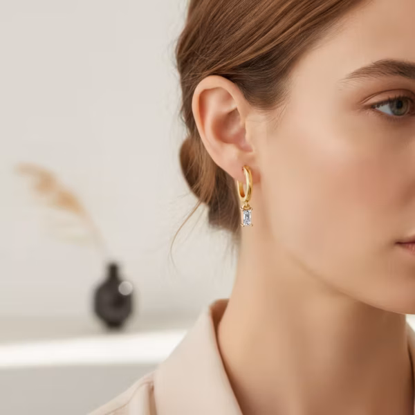 Baguette Hoop Earrings