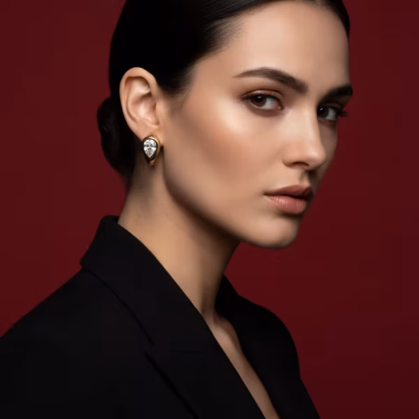 Bezel Huggie Earrings