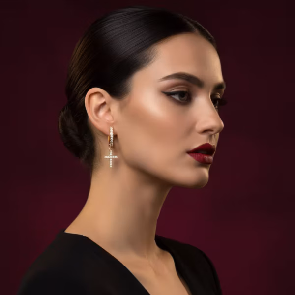 Cross Hoop Earrings
