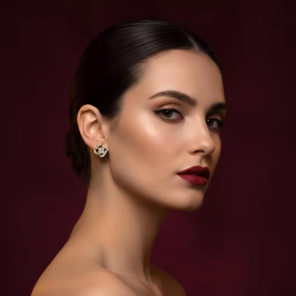 Diamond Flower Earrings