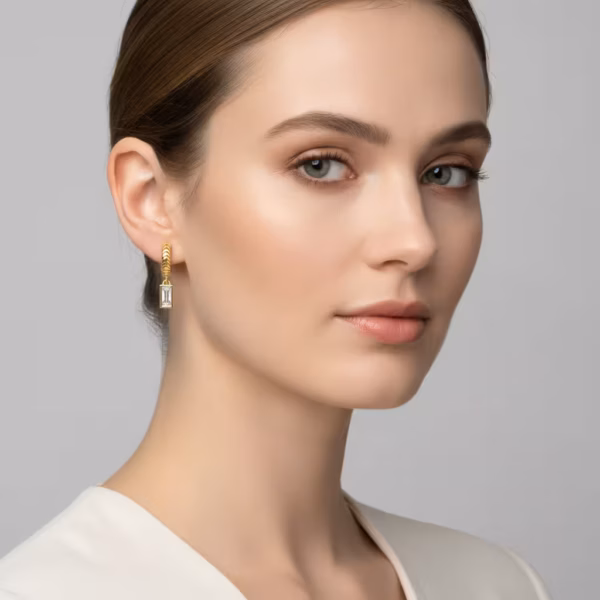 Herringbone Huggie Earrings