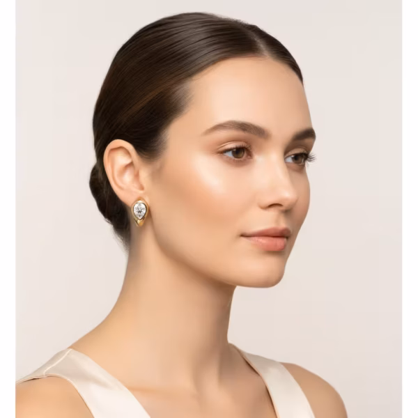 Bezel Huggie Earrings