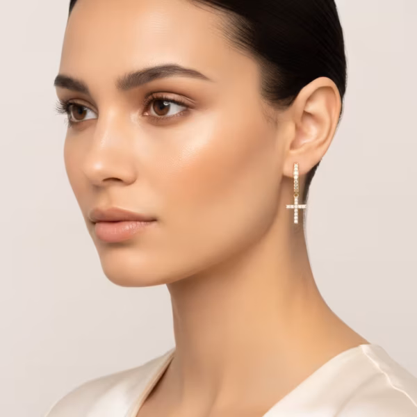 Cross Hoop Earrings