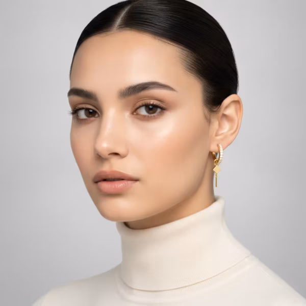 Drop Huggie Earrings