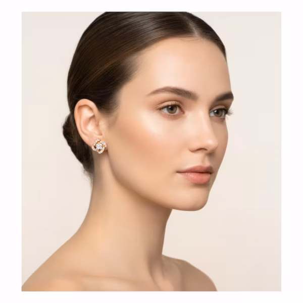 Diamond Flower Earrings