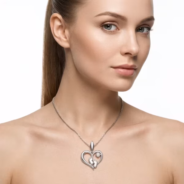 Baby Feet Heart Pendant