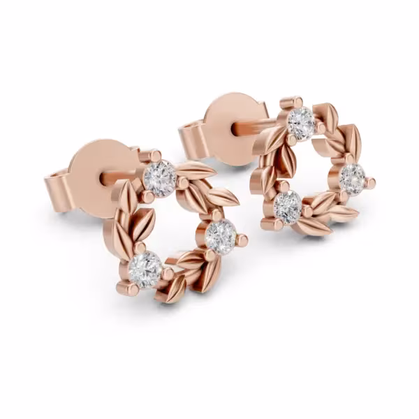 Gold Leaf Wreath Earrings
