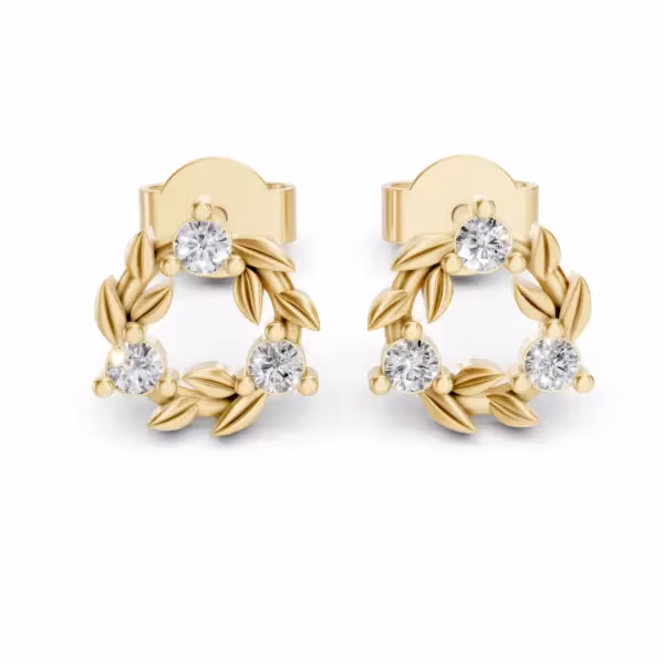 Gold Leaf Wreath Earrings