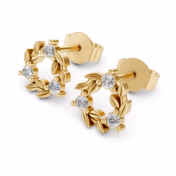 Gold Leaf Wreath Earrings