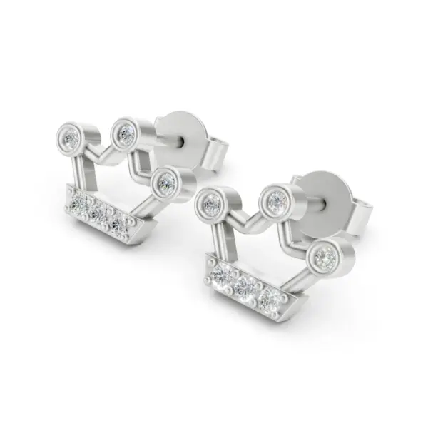 Gold Crown Diamond Earrings