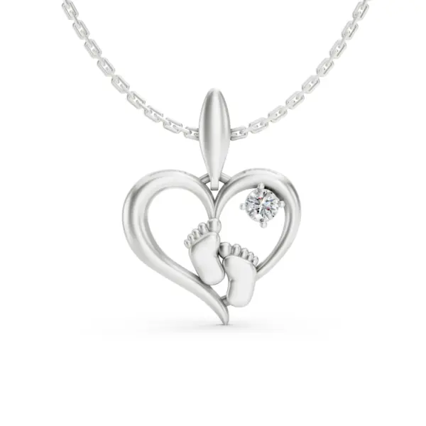 Baby Feet Heart Pendant