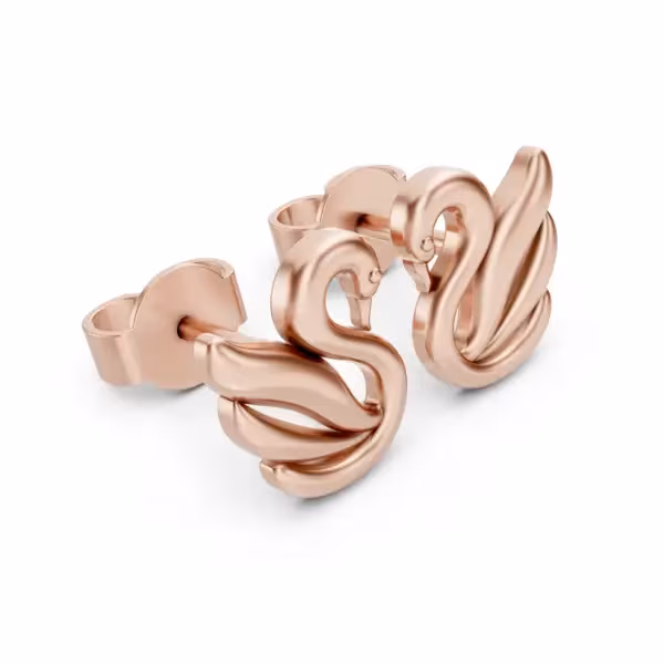 Gold Swan Stud Earrings