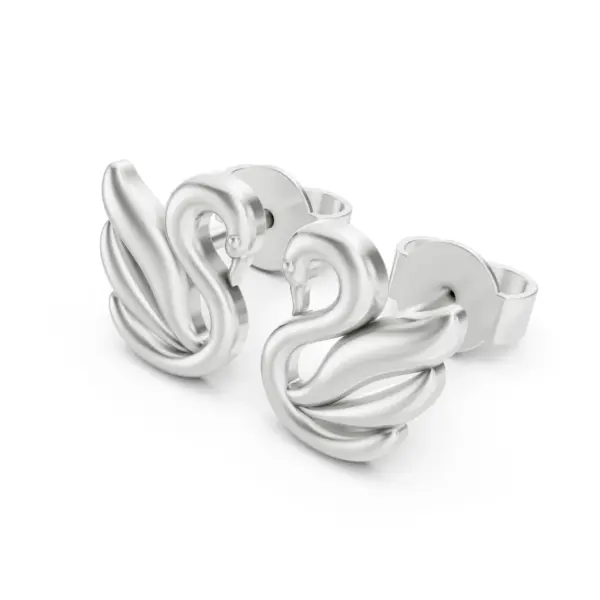 Gold Swan Stud Earrings