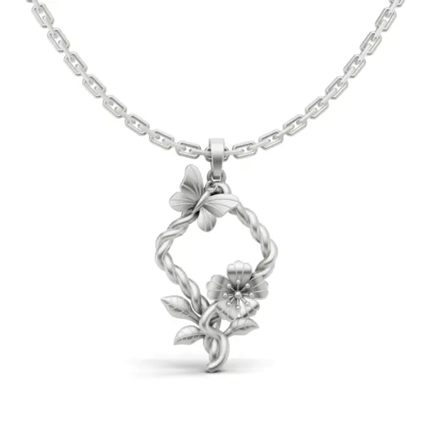 Butterfly & Floral Pendant