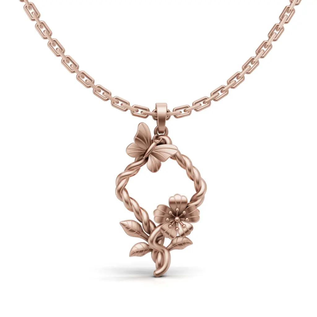 Butterfly & Floral Pendant