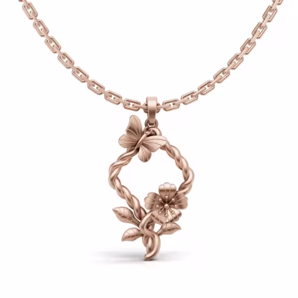 Butterfly & Floral Pendant