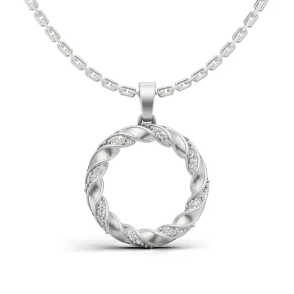 Gold Diamond Eternity Circle Pendant1