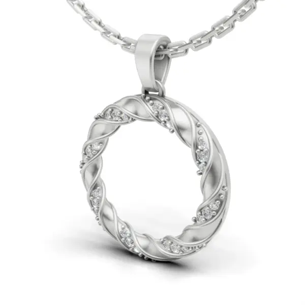 Gold Diamond Eternity Circle Pendant1