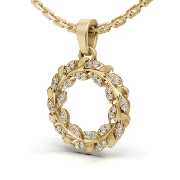 Gold Leaf Wreath Pendant