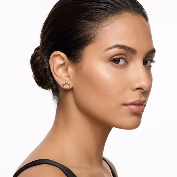 Gold Crown Diamond Earrings