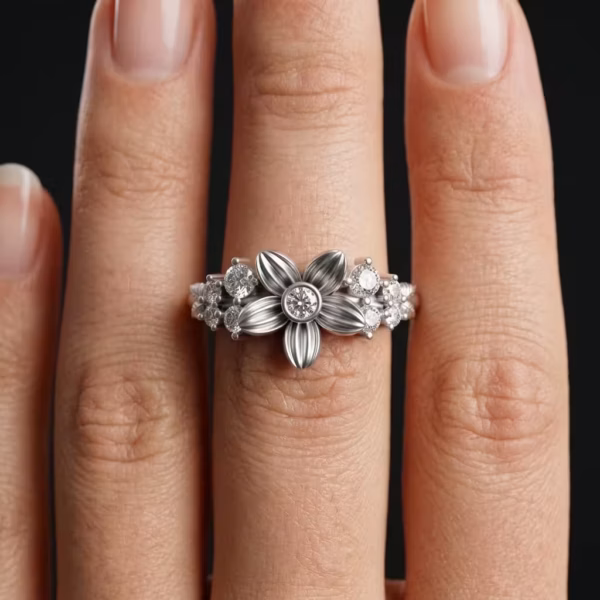 Blossom Diamond Cluster Ring