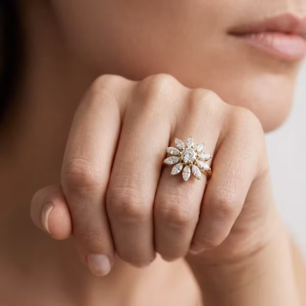 Diamond Sunburst Ring