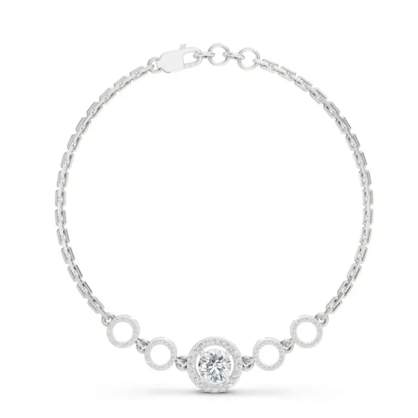 Solitaire Diamond Halo Bracelet