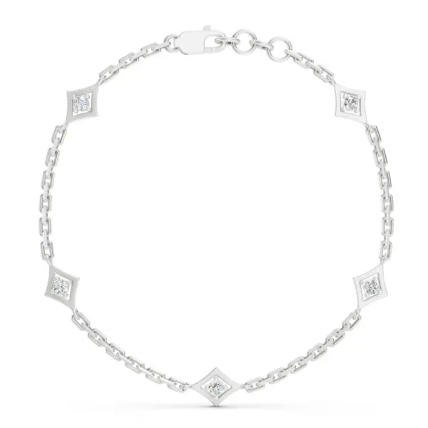 Diamond Motif Link Bracelet