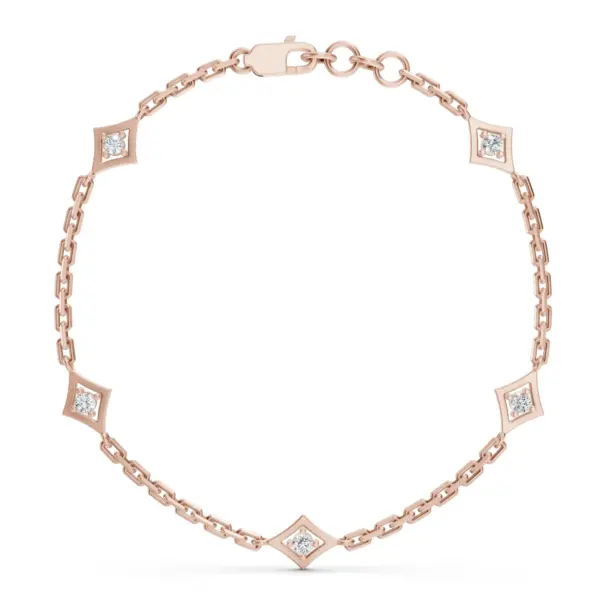 Diamond Motif Link Bracelet