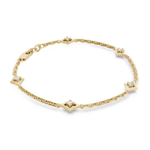 Diamond Motif Link Bracelet