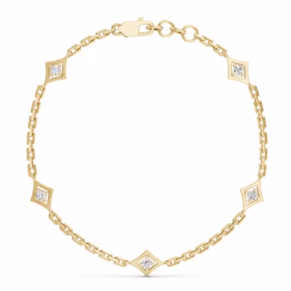 Diamond Motif Link Bracelet