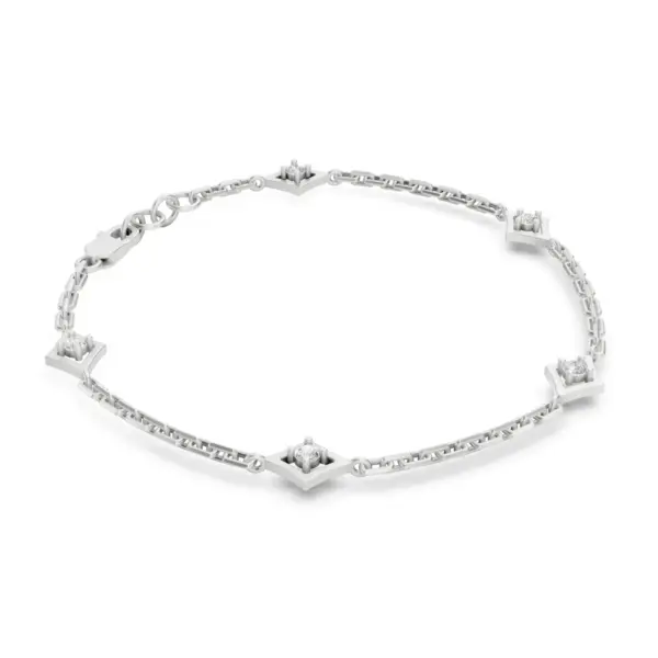 Diamond Motif Link Bracelet