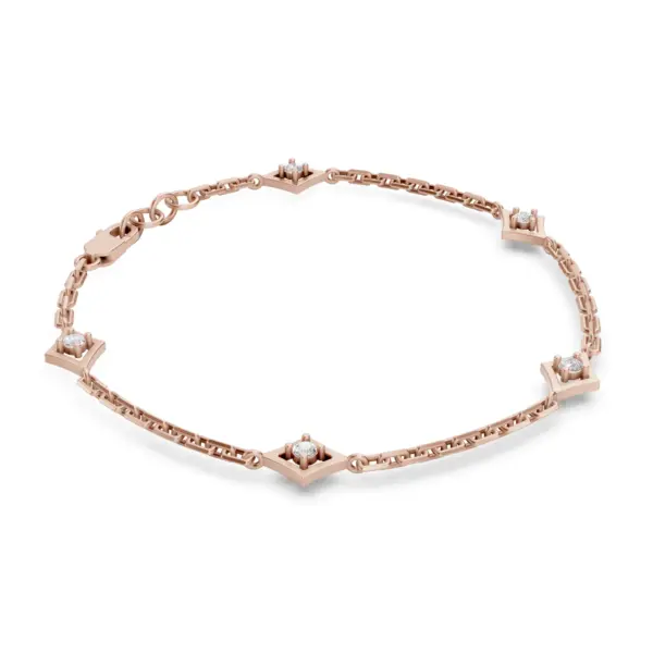 Diamond Motif Link Bracelet