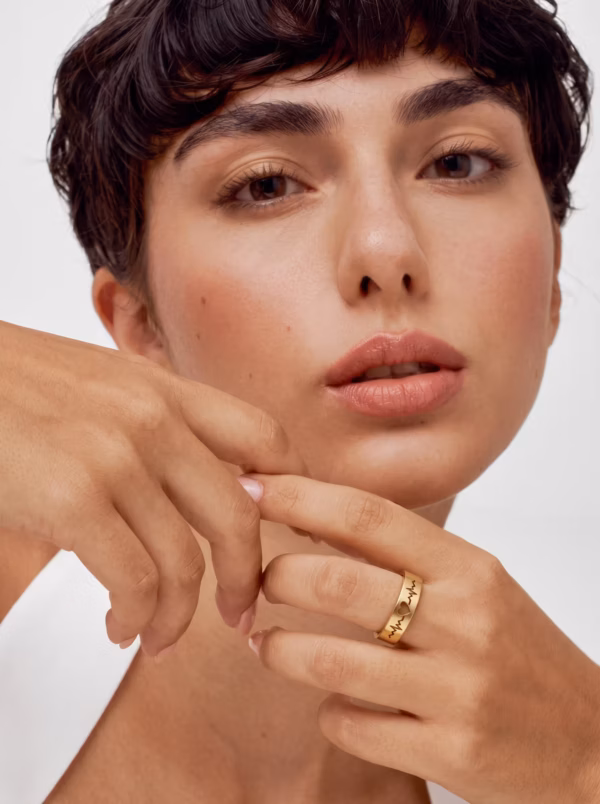Gold Heartbeat Cutout Ring