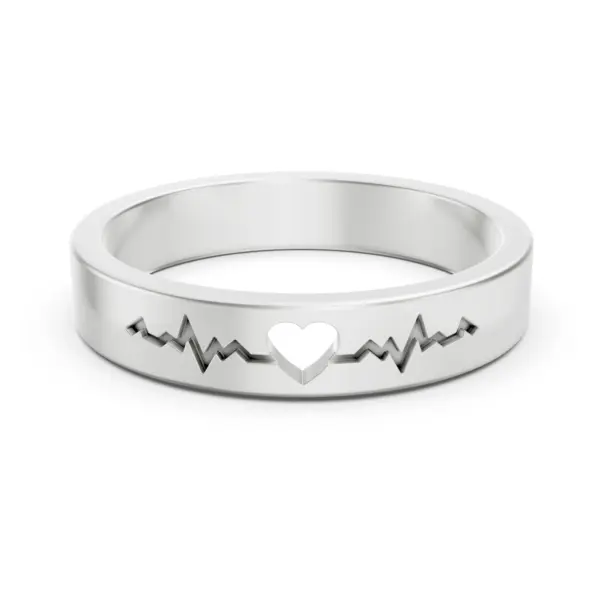 Gold Heartbeat Cutout Ring