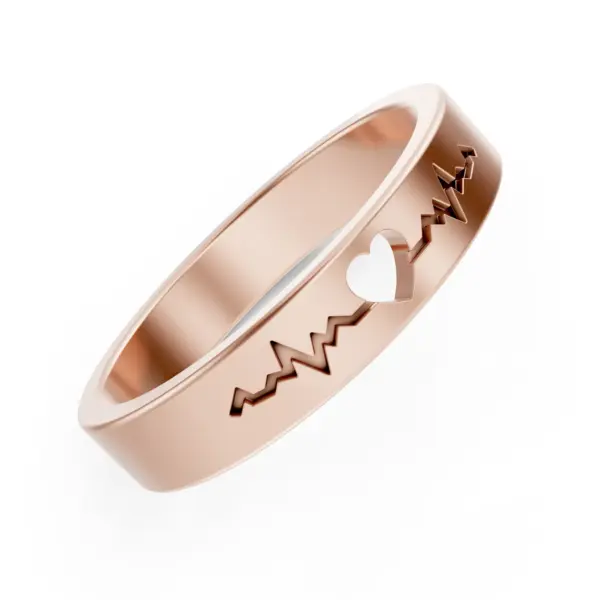 Gold Heartbeat Cutout Ring