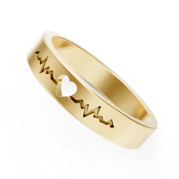 Gold Heartbeat Cutout Ring