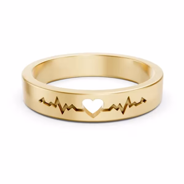 Gold Heartbeat Cutout Ring