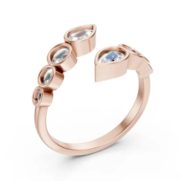 Pear and Round Diamond Ring