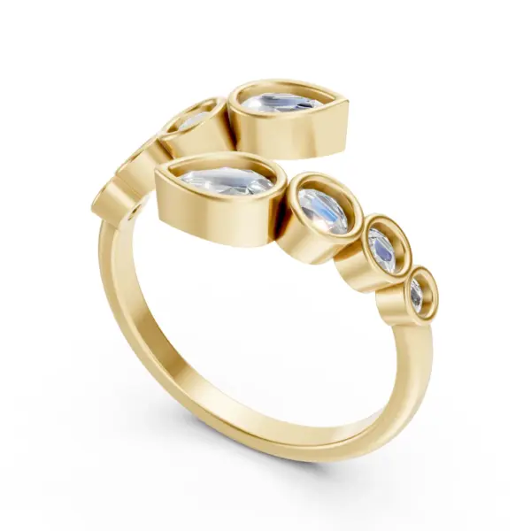 Pear and Round Diamond Ring