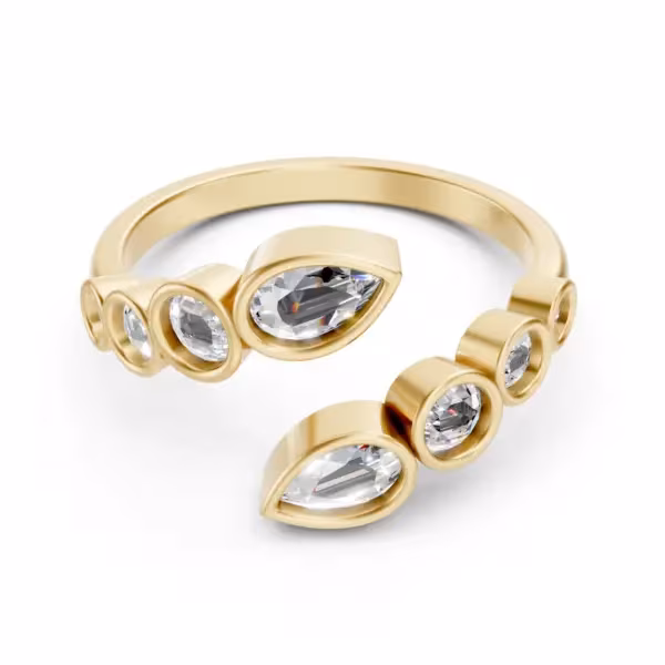 Pear and Round Diamond Ring