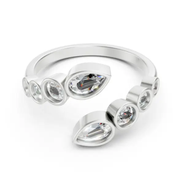 Pear and Round Diamond Ring
