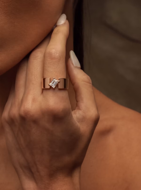 Floating Radiant Diamond Ring
