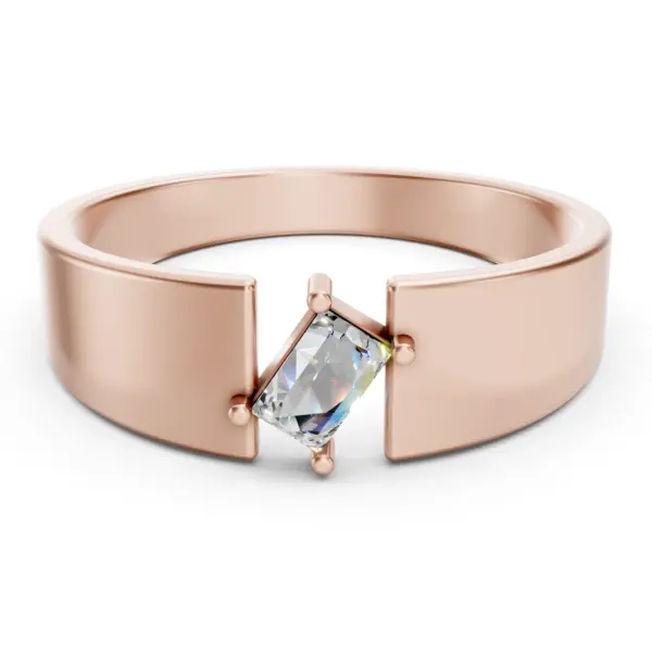 Floating Radiant Diamond Ring