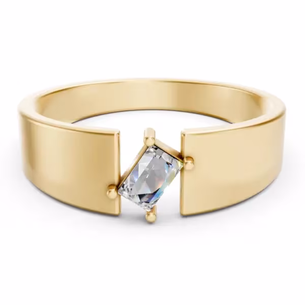 Floating Radiant Diamond Ring