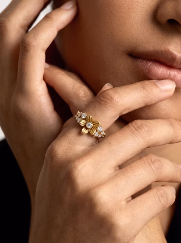 Blossom Diamond Cluster Ring